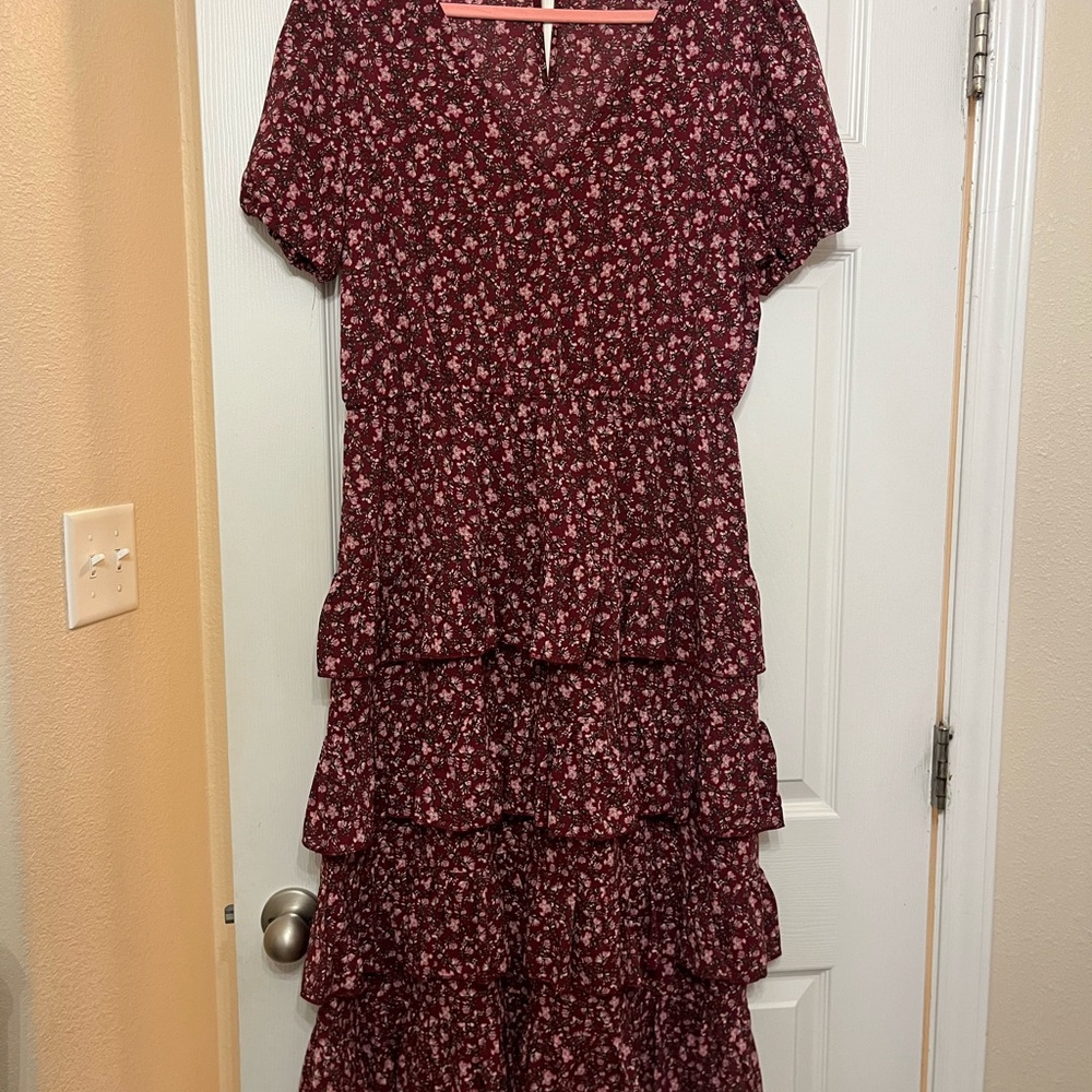 Floral Burgundy Dress